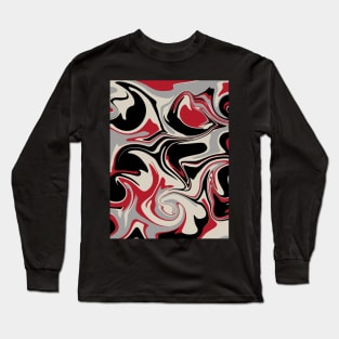 Spill - Red, Grey, Black and Bone White Long Sleeve T-Shirt